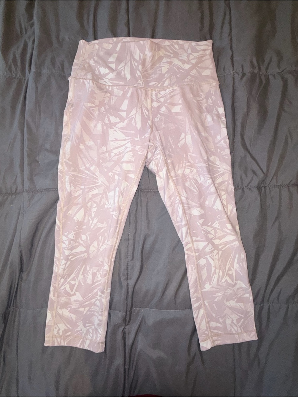 Lululemon Pink Abstract Print High Rise Crop Leggings